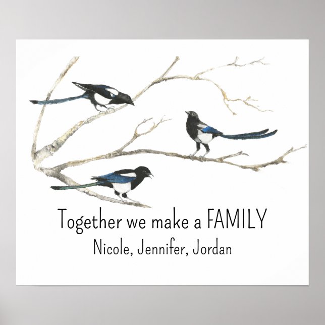 Poster Personnalisé Ensemble nous faisons Famille Magpie  (Devant)