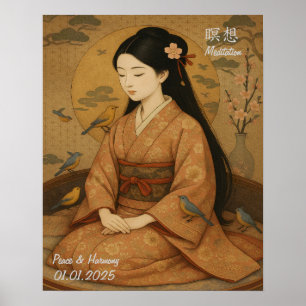Poster Personnalisé esthétique Zen Méditation Minutieuse 