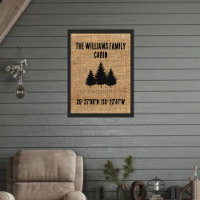 Poster personnalisé famille cabine burlap