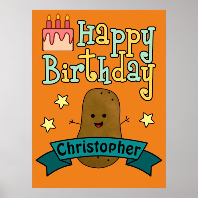 Poster personnalisé Fun Happy Birthday (Devant)