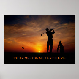 Poster personnalisé Golfer Sunset