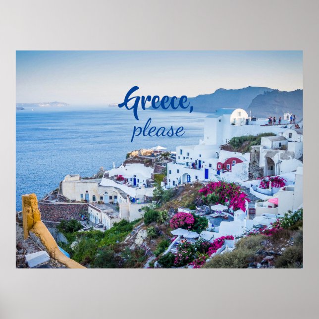 Poster Personnalisé / Grèce S'il vous plaît/ Santorin (Devant)