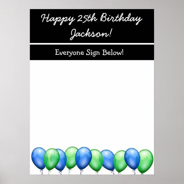 Poster Personnalisé Happy Birthday Autographes (Devant)