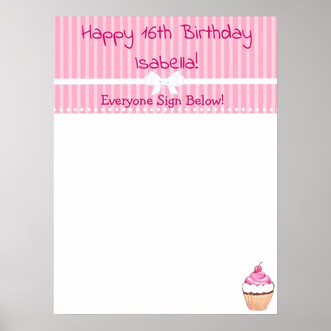 Poster Personnalisé Happy Birthday Autographes (Devant)