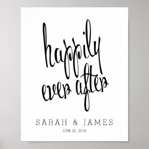 Poster Personnalisé Happy Jamais Après Mariage Keepsaké