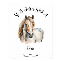 Poster personnalisé Horse aquarelle mur d'art