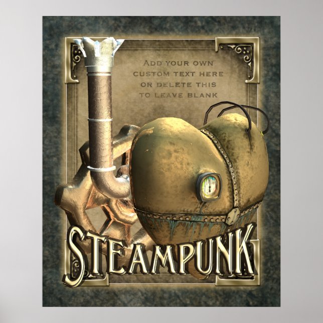 Poster personnalisé I Heart Steampunk (Devant)