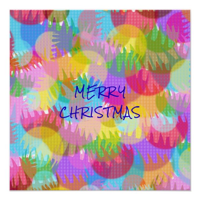 POSTER PERSONNALISÉ JOYEUX DE COULEUR ÉPARGNÉE NOËL (Devant)
