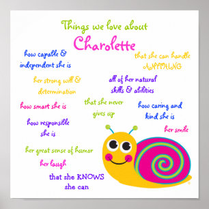 Poster personnalisé "mignon escargot"