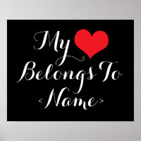 Personnalisé Mon Coeur Appartient À<Name>