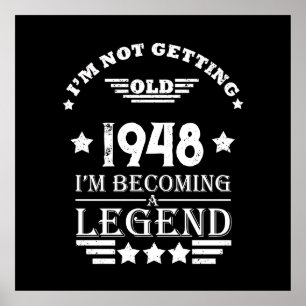 Poster Personnalisé noir blanc vintage 75e anniversaire