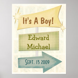 Poster personnalisé Nouveau bébé / toute occasion