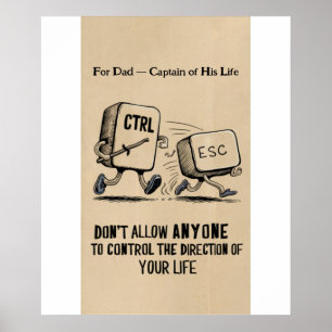 Poster Personnalisé Pour Papa Capitaine de vie Motivation