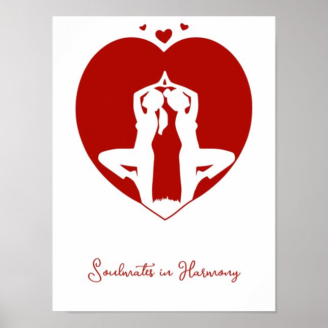 Poster personnalisé Yoga Heart Silhouette (Devant)