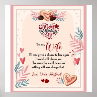 Poster Personnalisée À Ma Femme Bonne Saint Valentin