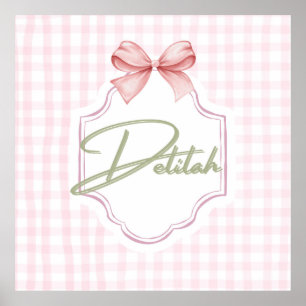Poster Personnalisée Delilah Baby Girl Nursery En vichy
