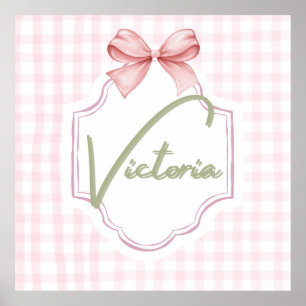 Poster Personnalisée Victoria Baby Girl Nursery Bow