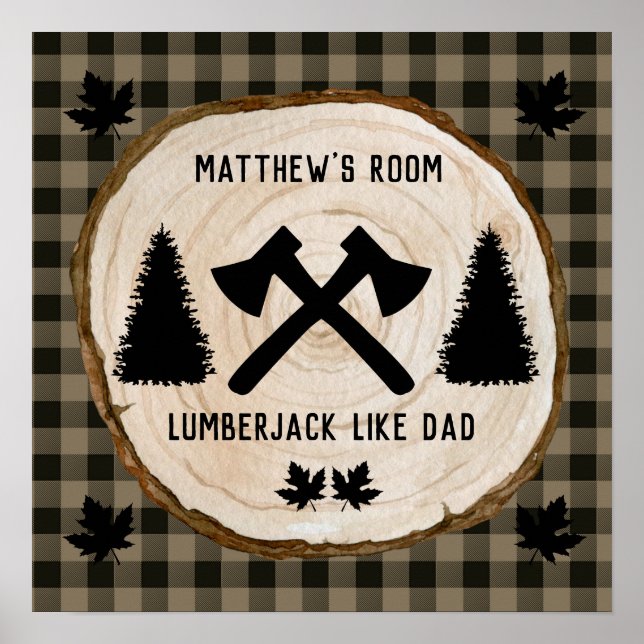 Poster Personnaliser Boy Buffalo Plaid Lumberjack Comme P (Devant)