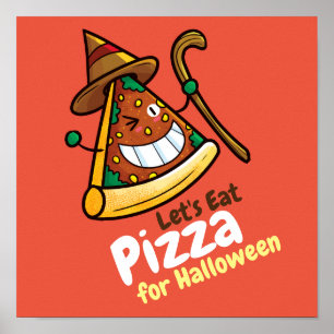 Poster Personnaliser Cute Mange Mangeons Pizza