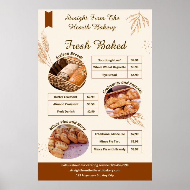 Poster Personnaliser Détaillé Boulangerie Marchandises Pr (Devant)