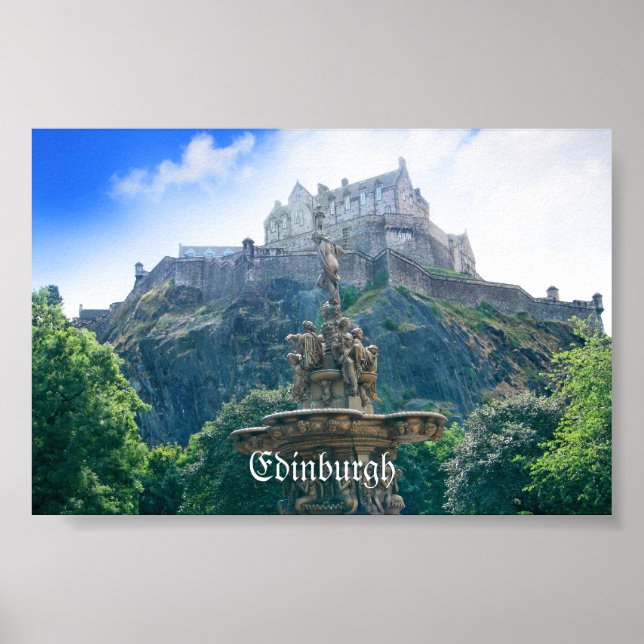 Poster Personnaliser du château d'Édimbourg Produit (Devant)