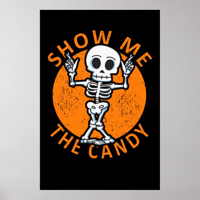 Poster Personnaliser Halloween Me Montrer Candy Skeleton (Devant)