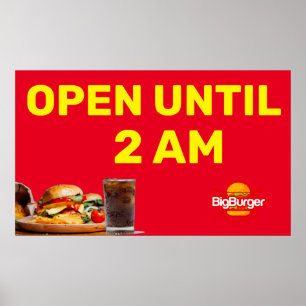Poster Personnaliser le logo du restaurant de burgers Ouv