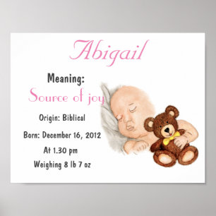 Poster Personnaliser le nom Abigail signifiant keepsaké