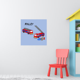 Poster Personnaliser les camions de pompiers rouges