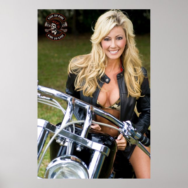 Poster Personnaliser Moto Shop Logo Bikini Babe (Devant)