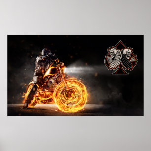 Poster Personnaliser Motorcycle Biker Réparation Logo Mur