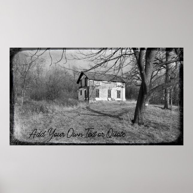 Poster Personnalisez cette maison abandonnée dans les boi (Devant)