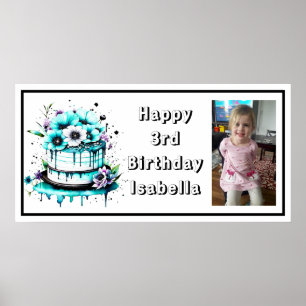 Poster Personnalisez Happy Birthday Banner pour Little Gi