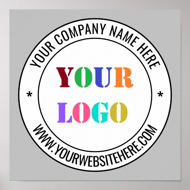 Poster Personnalisez votre entreprise Logo Nom Site Web P (Devant)