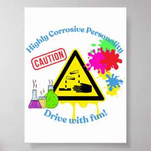 Poster Personnalité Très Corrosive Classe 8 ADR Camionneu