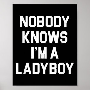 Poster Personne Ne Sait Que Je Suis Un Ladyboy - Drôle La
