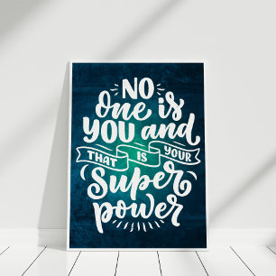 Poster "Personne n'est vous" Citation d'inspiration Typog