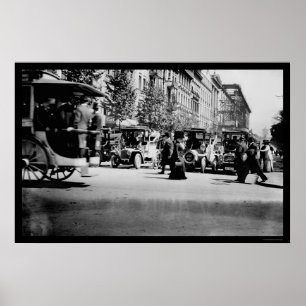 Poster Personnes et trafic à Berlin, Allemagne 1913