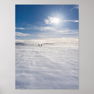 Poster Personnes marchant sur la neige, Islande