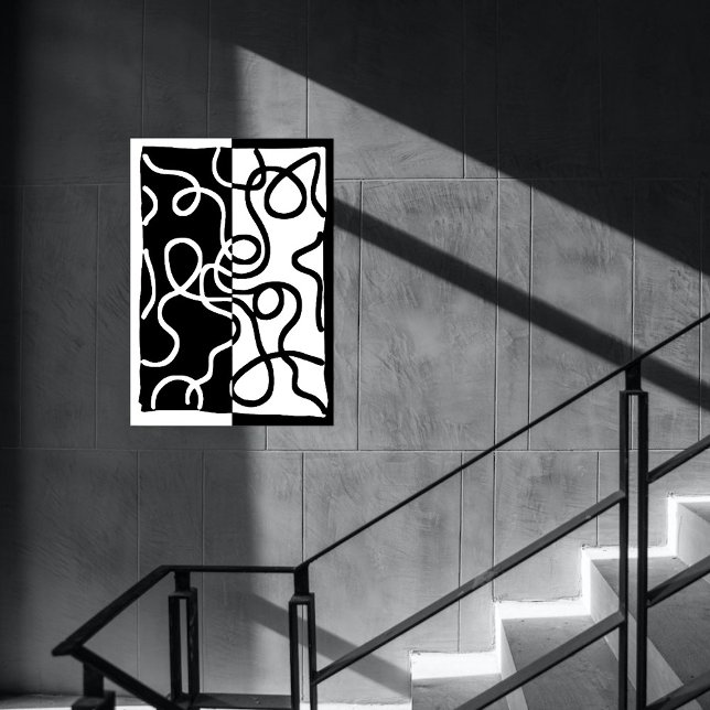 Poster Persuasion linéaire I : Abstrait noir et blanc (Créateur téléchargé)