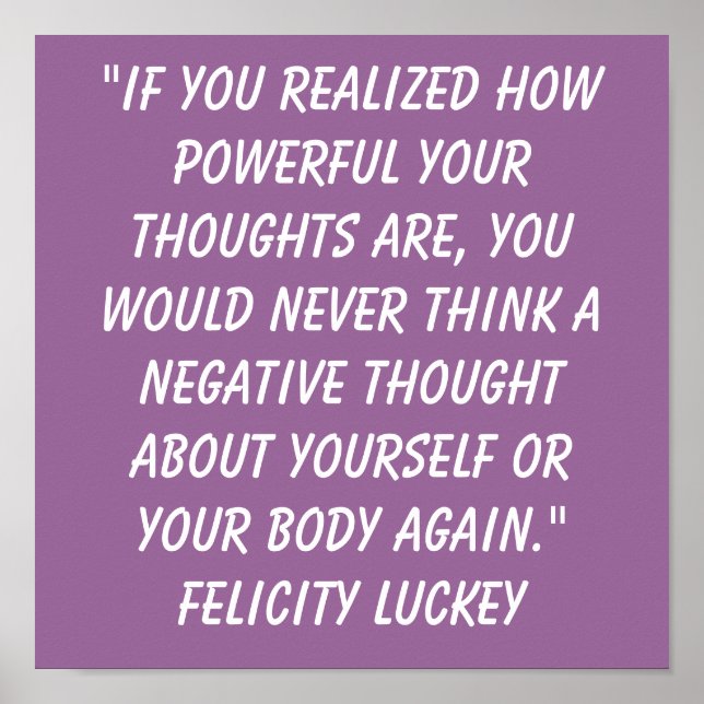 Poster Perte de poids pensées 10 (Devant)