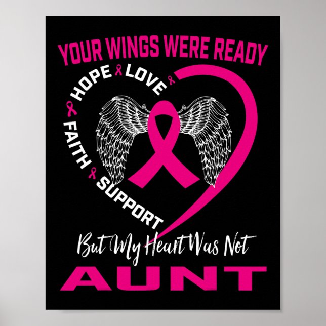 Poster Perte Mémorial De Tante Pink Cancer Du Sein Sensib (Devant)
