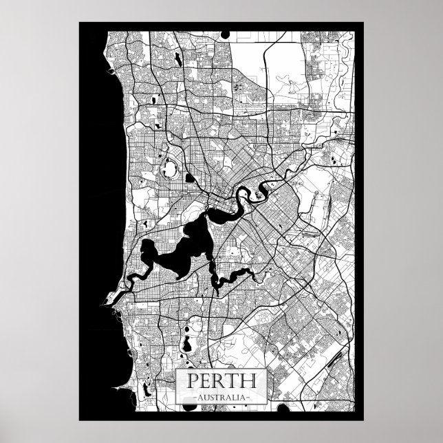 Poster Perth Australia Map (Devant)