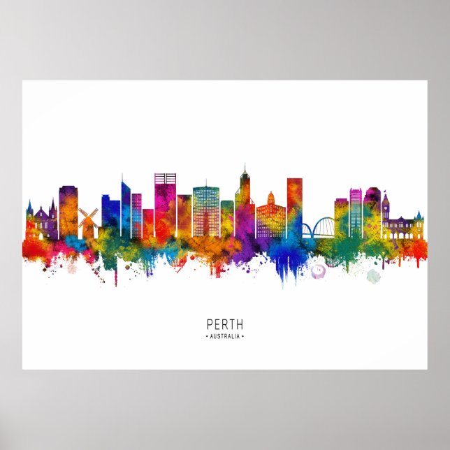 Poster Perth Australia Skyline (Devant)