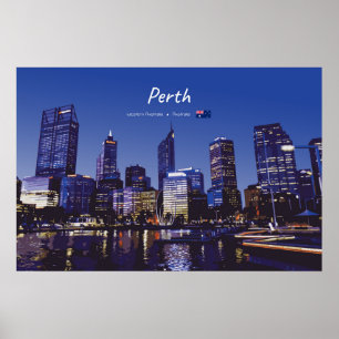 Poster Perth, Australie - Ciel de la ville la nuit
