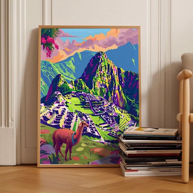 Poster Peru Print Peru Illustration Machu Picchu Travel  (Créateur téléchargé)