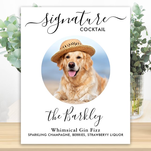 Poster Pet Chien Mariage Signature Cocktail Photo personn (Créateur téléchargé)