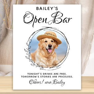 Poster Pet Dog Mariage Open Bar Signature Boissons