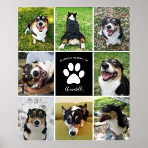 Poster Pet Memorial Custom Chien 8 Photo Collage