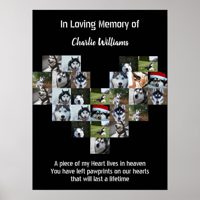 Poster Pet Memorial Gift Perte d'animal de compagnie Cust (Devant)